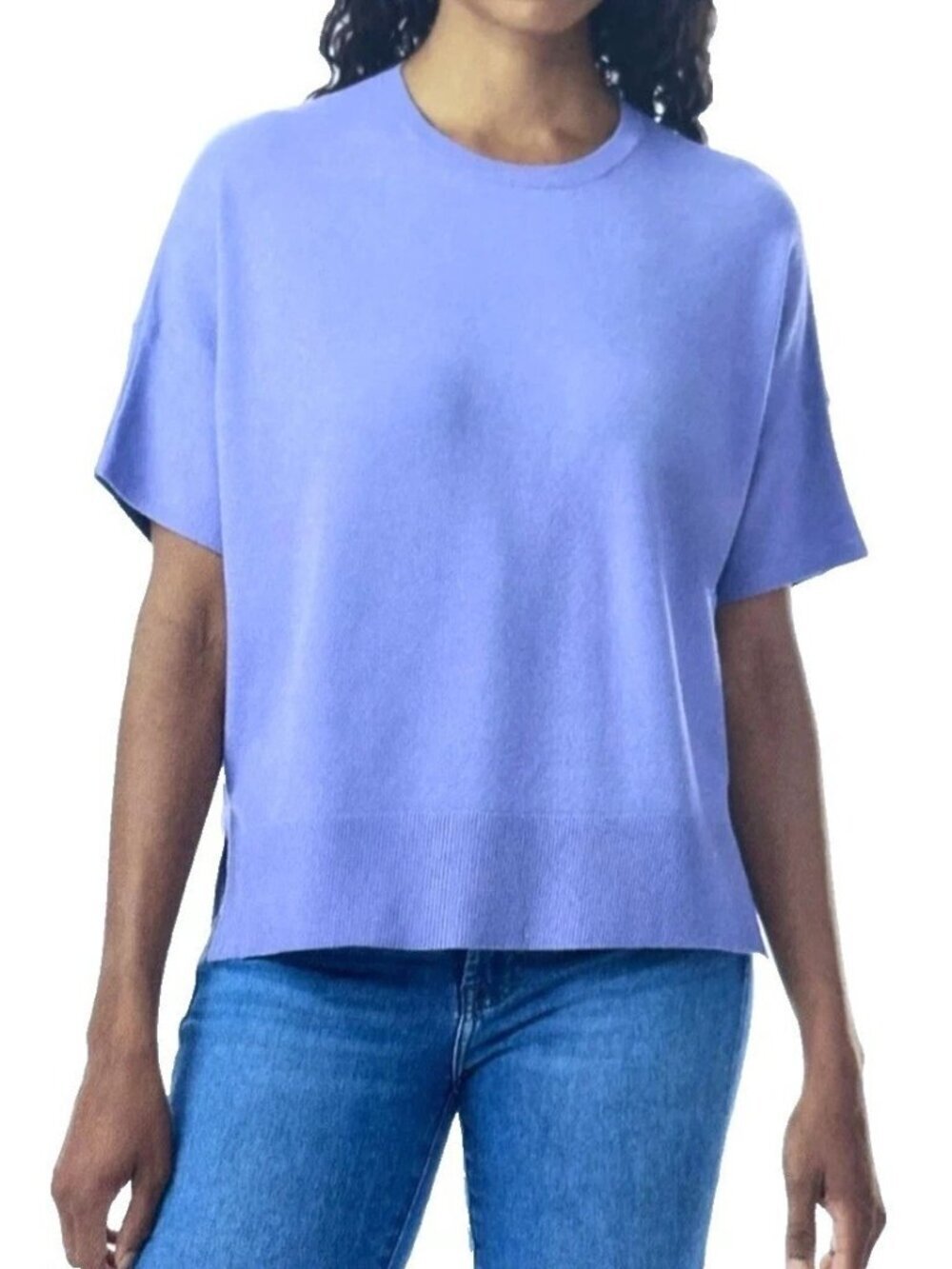 NWT Splendid Women's XS Lightweight Lavender Short Sleeve Knit Top F1152